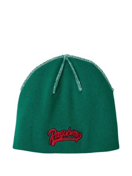 Raspberry Embroidered Beanie