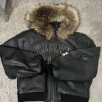 Raspberry Hills Berry fur leather jacket